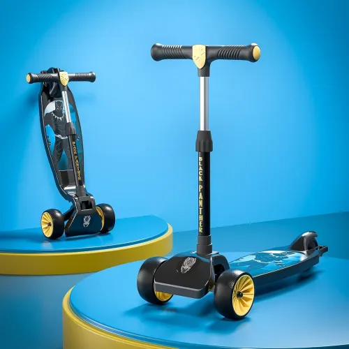 Image of Kuber Industries Black Panther 3-Wheel Kick Skating Cycle