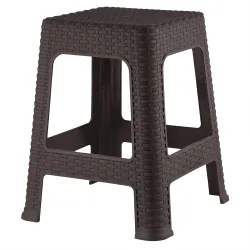Kuber Industries Brown Plastic Non-Slip Lightweight Sitting Stool for Indoor or