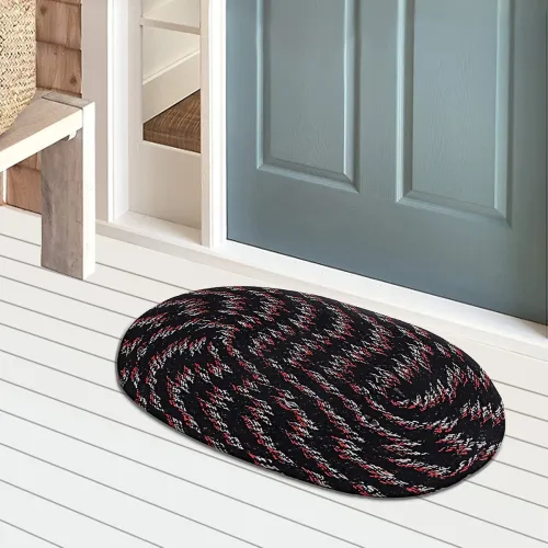 Image of Kuber Industries Cotton Oval Door Mat for Porch/Kitchen/Bathroom/Laundry
