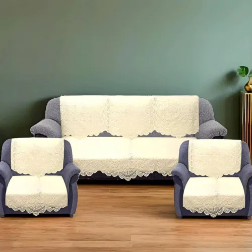 Image of KUBER INDUSTRIES Cotton 3+1+1 Sofa Cover Set – 6 Pc