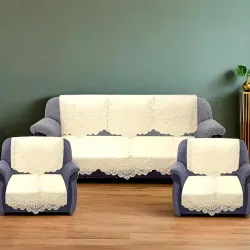 KUBER INDUSTRIES Cotton 3+1+1 Sofa Cover Set – 6 Pc