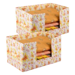 Kuber Industries Saree Organizer | Storage Box for Wardrobe | Closet Storage Organizer with Handle | Cloth Organizer for