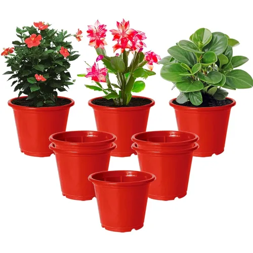 Image of Kuber Industries Durable Plastic Flower Pot|Gamla with Drain Holes for Indoor Home Decor & Outdoor Balcony,Garden,6\'x5\