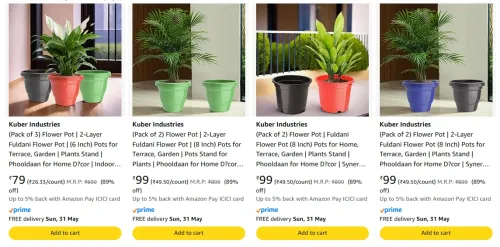 Image of Kuber Industries Flower Pot starting at ₹79