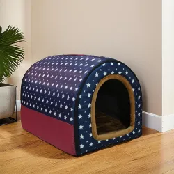 Kuber Industries Foldable Igloo Dog House | Soft & Adjustable Travel Pet Shelter for Cat & Rabbits with Sleeping Bed | C