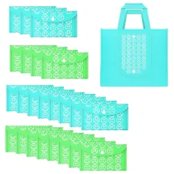 Kuber Industries Foldable Shopping Bags Pack of 24 (Blue & Green)