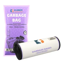 Kuber Industries Vinyl (Medium) Eco Friendly 7 LTR Dustbin Bags - Leakproof|Odour Free|Strong Garbage Bags - For Trash And Waste - Dustbin Covers For Kitchen (21 x 19 Inches) (Black) 30 coun...