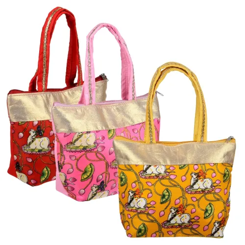 Image of Kuber Industries Hand Purse|Traditional Mini Hand Bag|Silk Wallet