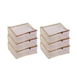Kuber Industries Heavy Polka Dots 6 Piece Saree Cover Set