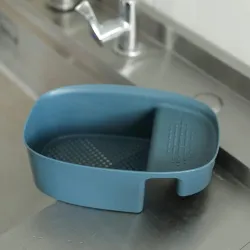 Kuber Industries Kitchen Organizer with Soap Holder |Premium PP|Durable & Sturdy|Multipurpose Bathroom Shelf|Smart Drainage Holes|TM21001|Pack of 6|Blue