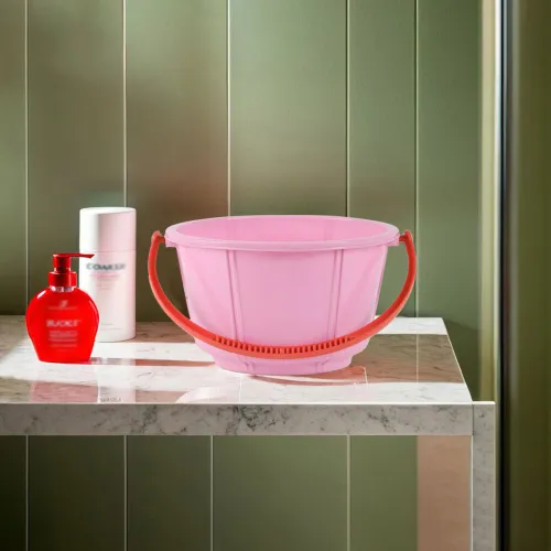 Image of Kuber Industries Pink & Red Light Weight Bucket 5L 
