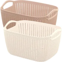 Kuber Industries Medium Plastic Storage Baskets (Pack of 2)