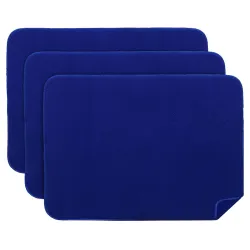 Kuber Industries Microfiber Reversible Dish Drying Mat with Absorbent Parity for Kitchen 19\x 15\,Pack of 3 (Blue)
