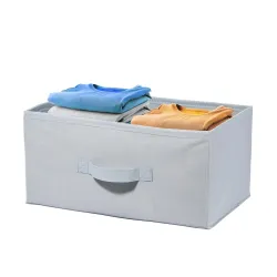 Kuber Industries Non Woven Drawer Storage Organizer | Foldable Cloth Storage Organizer for Wardrobe | Storage Organiser for Books-Toys | Closet Storage For Socks, Bra, Scarfs | Plain | Grey