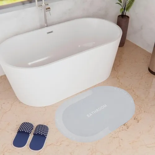 Image of Kuber Industries Oval Bathroom Mat