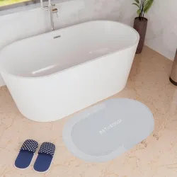 Kuber Industries Oval Bathroom Mat