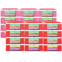 Kuber Industries (Pack of 24) Saree Covers | Non-Woven Saree Bags (9 Inch) Clothes Bag for Women | Foldable Storage Bag 