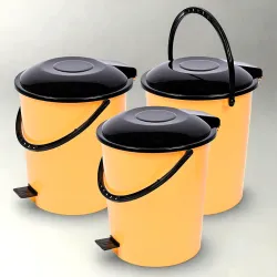 Kuber Industries Pack of 3 Pedal Dustbin