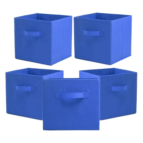 Image of Kuber Industries (Pack of 5) Foldable Storage Box | Multipurpose Storage Organizer For Clothes | Plain Wardrobe Organize