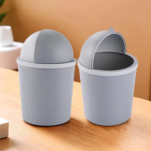 Image of Kuber Industries Plastic Pack of 2 Portable Small 1 Ltr Table Dustbin for Home