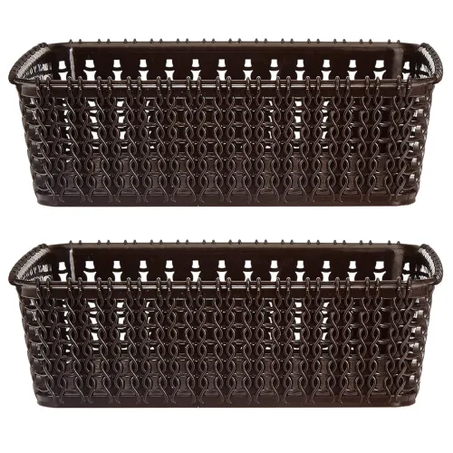 Image of Kuber Industries Multipurposes Small M 15 Plastic Rectangular Basket| Organizer For Kitchen, Countertops| Cabinets, Bath