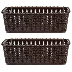 Kuber Industries Multipurposes Small M 15 Plastic Rectangular Basket| Organizer For Kitchen, Countertops| Cabinets, Bath