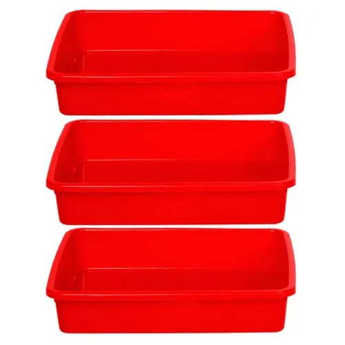Image of Kuber Industries Plastic Stationary Office Tray (Set of 3)