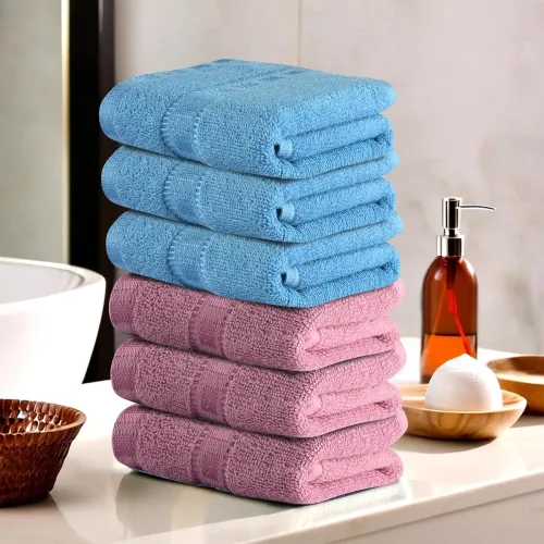 Image of Kuber Industries Pack of 6 Cotton Hand/ Face Towels 