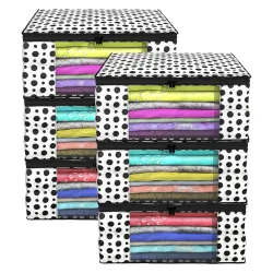 Kuber Industries Polka Dots Design 6 Piece Non Woven Fabric Saree Cover/ Clothes