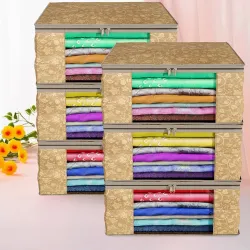 Kuber Industries polyester Clothes Organizer For Wardrobe (Pack of 6) - For Saree|Shirts|Salwar Kameez|Clothes - Dress O