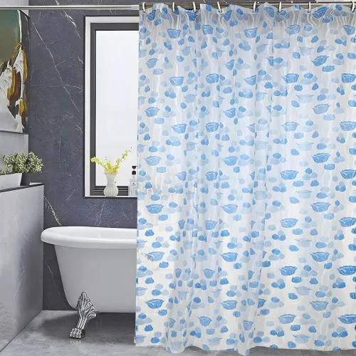 Image of Kuber Industries PVC Floral Shower Curtain 