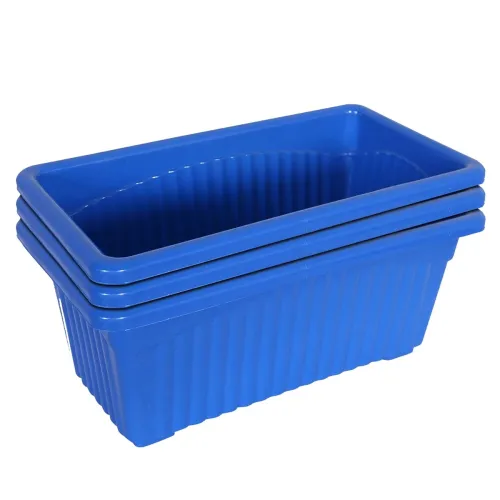 Image of Kuber Industries Rectangular Jupiter Plastic Window Pot|Flower Planter for Home & Balcony,Garden 14 Inches Pack of 3 (Bl