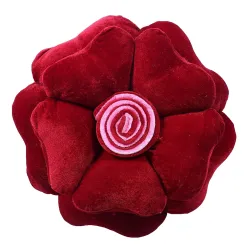 Kuber Industries Rose Flower Shaped Pair Cushion|Soft & Decorative Cushions for Living Room Bed,Sofa,Seating Area,16 Inch,(Red)