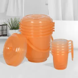 Kuber Industries Set of 10 Bathroom Combo Set | Bathroom Combo Set | 5 Piece Bucket-13 L & 5 Piece Mug-1100 ml Bathing S