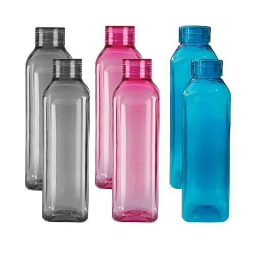 Image of Kuber Industries Square Plastic Water Bottles Set of 6