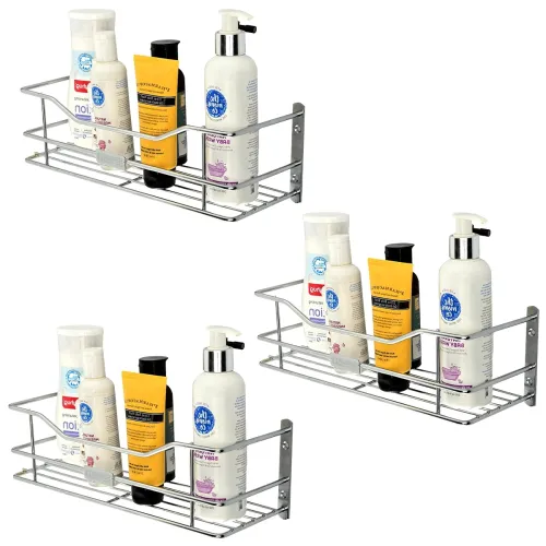 Image of Kuber Industries Stainless Steel Bathroom Shelf