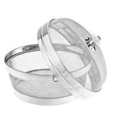 Kuber Industries Stainless Steel Fruit Basket for Dining Table With Net Cover & Lid - Vegetable Organizer Bowl Storage/H