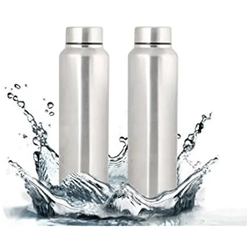 Image of Kuber Industries Stainless Steel Water Bottle Set, 1 Litre, 2 Pieces