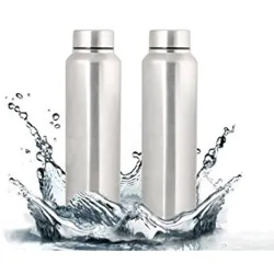 Kuber Industries Stainless Steel Water Bottle Set, 1 Litre, 2 Pieces