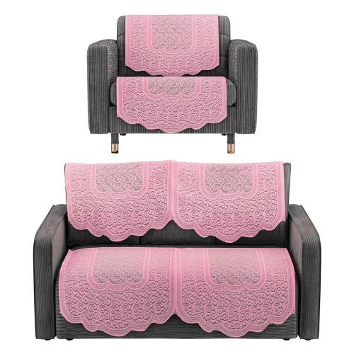 Image of Kuber Industries (Set of 6) Stylish & Durable Cotton Sofa Covers 2+1 Seater | Aesthetic Sofa Protector/Mat & Slipcover f