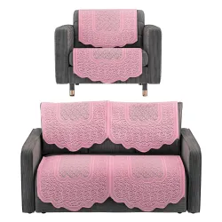 Kuber Industries (Set of 6) Stylish & Durable Cotton Sofa Covers 2+1 Seater | Aesthetic Sofa Protector/Mat & Slipcover f