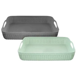 Kuber Industries Q-3 Multiuses Designer Unbreakable Plastic Storage Basket/Organizer/Bin For Home, Kitchen, Bathroom, Of