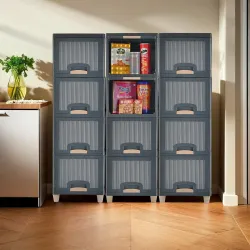 Kuber Industries 12 Units Modular Cabinet Storage Organizer (4 + 4 + 4) | Foldable Kid Wardrobe for Cloth & Toys | Easy 