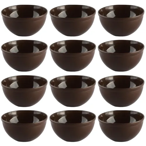 Image of Kuber Industries Pack of 12 Bowls | Bowls for Serving Food | Plastic Bowls for Kitchen | Microwave Safe Bowls | Mixing B