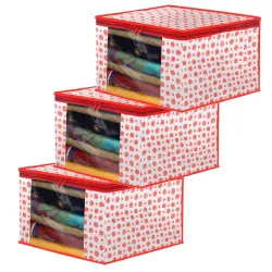 Kuber Industries Non-Woven Foldable Saree Covers With Zip|Polka