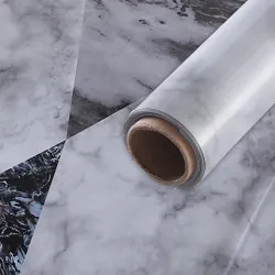 Kuber PET Wallpaper for Walls and Furniture of The Living, Bedroom, and Kitchen I Self-Adhesive, Oilproof, and Waterproof I DIY Marble Designer Wall Sticker I Pack of 1 Roll, 60cmx500cm