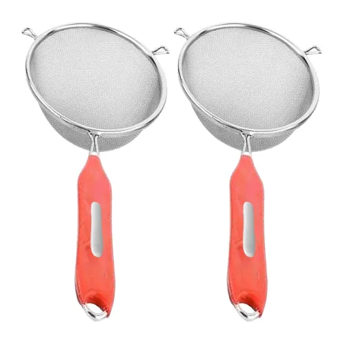 Image of Kuber Industries 16 Cm Stainless Steel Soup & Juice Strainer- Pack of 2 (Silver), 6 X 13 X 2 Centimeters