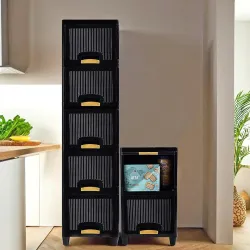 Kuber Industries 7 Units Modular Cabinet Storage Organizer (5 + 2) | Foldable Kid Wardrobe for Cloth & Toys | Easy to As