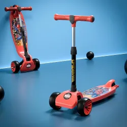Kuber Industries Marvel Black Panther 3-Wheel Kick Skating Cycle