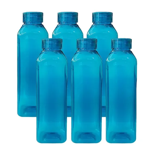 Image of Kuber Industries Square BPA-Free Plastic Water Bottles (Set of 6)